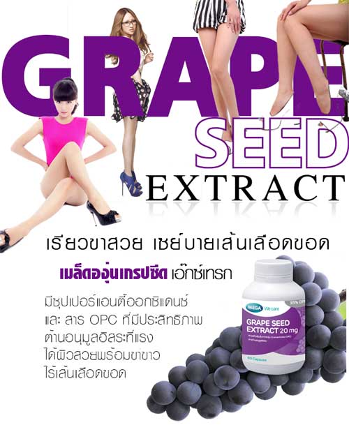 GRAPE SEED EXTRACT ป้องกันเส้นเลือดขอด แล้วยังบำรุงผิวให้ผิวขาวใส อมชมพูด้วยล่ะ รูปที่ 1