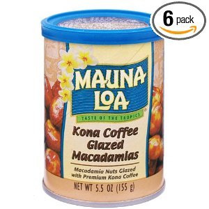 KONA COFFEE GLAZED Macadamia Nuts by Mauna Loa (Six 5.5 ounce cans) รูปที่ 1
