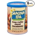 KONA COFFEE GLAZED Macadamia Nuts by Mauna Loa (Six 5.5 ounce cans)