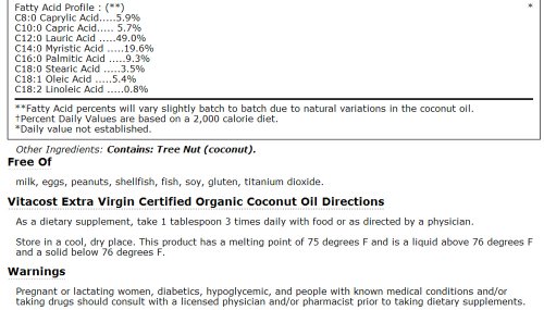 Vitacost Extra Virgin Certified Organic Coconut Oil -- 54 fl oz ( Coconut oil Vitacost Brand ) รูปที่ 4