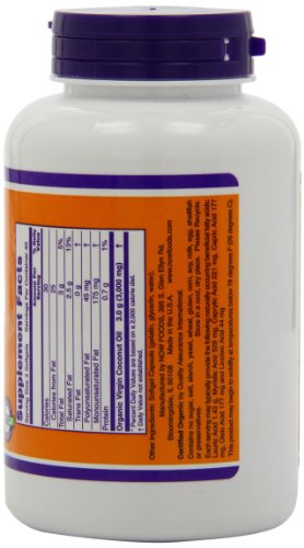 NOW Foods Virgin Coconut Oil 1000mg, 120 Softgels ( Coconut oil Now Foods ) รูปที่ 5