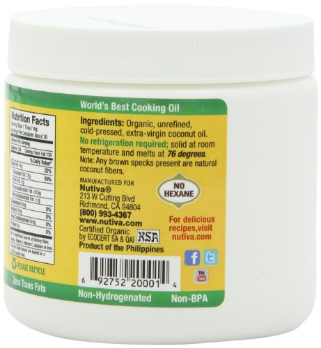 Nutiva Organic Extra Virgin Coconut Oil, 15-Ounce Tubs (Pack of 2) ( Coconut oil Nutiva ) รูปที่ 7