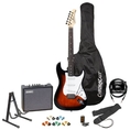 Silvertone Revolver SS11 Tobacco Sunburst Electric Guitar w/ Stand, Strap, Tuner, Strings, 20W Amp, 10' Cable, Picks & Guitar Bag ( Silvertone guitar Kits ) )