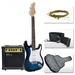 รูปย่อ Full Size Blue Electric Guitar with Amp, Case and Accessories Pack Beginner Starter Package ( Sky Enterprise USA guitar Kits ) ) รูปที่1