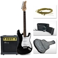 Full Size Black Electric Guitar with Amp, Case and Accessories Pack Beginner Starter Package ( Sky Enterprise USA guitar Kits ) )