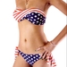รูปย่อ Swimsuit Zicac Sexy Stars and Stripe Strapless Padded Twisted Tie Side American Flag Swimsuit (Type Two Piece) รูปที่1