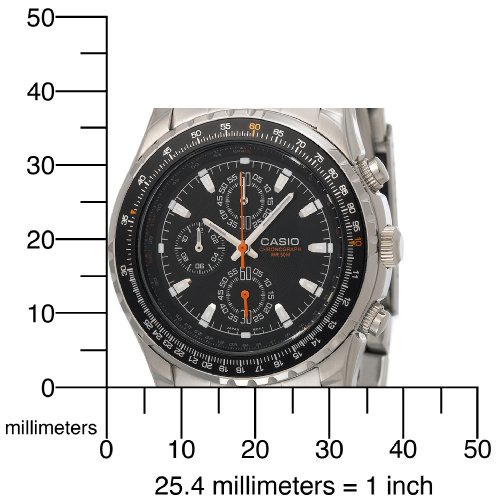 Casio Men's MTP4500D-1AV Slide Rule Bezel Analog Chronograph Aviator Watch รูปที่ 6