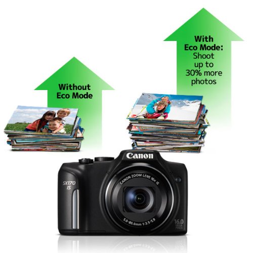 Review Canon PowerShot SX170 IS 16.0 Megapixel Digital Camera with 16x Optical Zoom and 720p HD Video (Black) รูปที่ 7