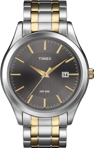 Timex Men's T2N799 Elevated Classics Dress Charcoal Dial Two-Tone Bracelet Watch รูปที่ 1