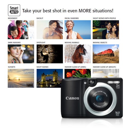 Review Canon PowerShot A1400 16.0 Megapixel Digital Camera with 5x Digital Image Stabilized Zoom 28mm Wide-Angle Lens and 720p HD Video Recording (Black) รูปที่ 5