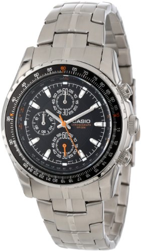 Casio Men's MTP4500D-1AV Slide Rule Bezel Analog Chronograph Aviator Watch รูปที่ 1