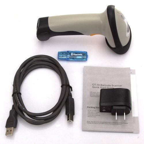 UPGRADED 2 in 1 1d Laser USB 2.0 wired + Wireles Bluetooth Barcode Scanner for iPhone iPad Android Tablet PC, Bluetooth adapter(a gift for PC user), Power adapter and USB cable included, support Mac OS-X 10.8.4, Linux, Android und IOS 7 Grey ( TIMI Barcode Scanner ) รูปที่ 6