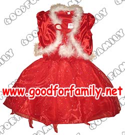 ชุดแฟนซี กระโปรง-เสื้อคลุม ซานตารีน่า สีแดง คริสตมาส santa Christmas x’mas เสื้อผ้าเด็ก แซ็ก แต่งแฟนซี รหัส fcysan054 รูปที่ 1