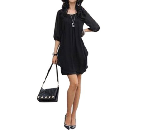 Little Hand Women's Casual Pleated Chiffon Mini Short Sundress ( Little Hand Casual Dress ) รูปที่ 3