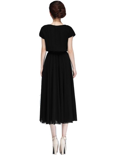 Zehui Women's Chiffon Vogue Boho Evening Long Casual Dress with Belt ( Zehui Casual Dress ) รูปที่ 4
