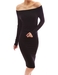 รูปย่อ PattyBoutik Comfy Off Shoulder Long Sleeve Fitted Casual Dress ( Patty Casual Dress ) รูปที่1