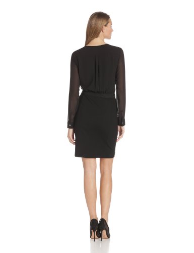 DKNYC Women's Long Sleeve Dress with Ponte Shirt and Herringbone Sequin Front ( DKNYC Night Out dress ) รูปที่ 4