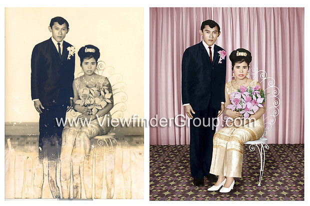 รับแต่งรูปเก่า-ใหม่ โดยมืออาชีพ รีทัช ตัดต่อ ซ่อมรูป ภาพเก่า รูปติดกระจก โดนน้ำ ขาดชำรุด รูปที่ 7