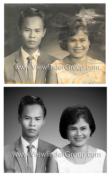 รับแต่งรูปเก่า-ใหม่ โดยมืออาชีพ รีทัช ตัดต่อ ซ่อมรูป ภาพเก่า รูปติดกระจก โดนน้ำ ขาดชำรุด รูปที่ 3