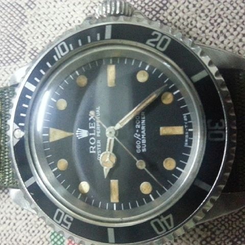 Vintage rolex submarier5513ขอบฟิมล์ดำออโต้เซลลูลอย รูปที่ 1