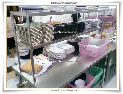 MR. stainless , เครื่องครัวสแตนเลส , โต๊ะเตรียมอาหาร 2 ชั้น , โต๊ะเตรียมของ ครัวกลางมีชั้น รูปที่ 5