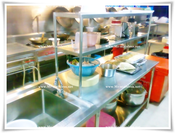 MR. stainless , เครื่องครัวสแตนเลส , โต๊ะเตรียมอาหาร 2 ชั้น , โต๊ะเตรียมของ ครัวกลางมีชั้น รูปที่ 6