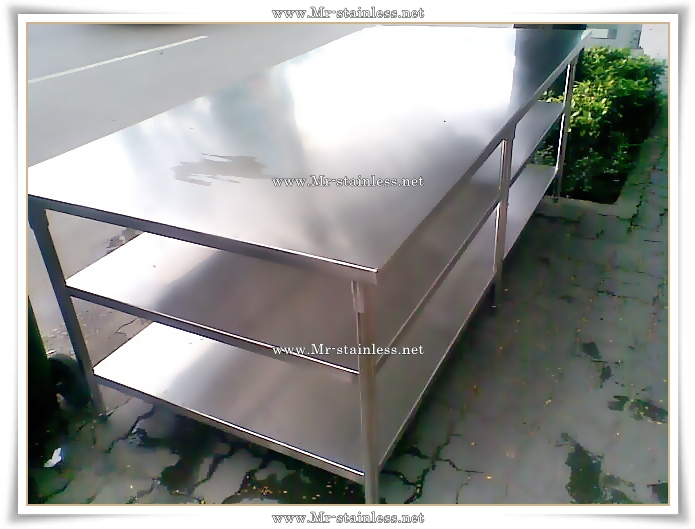 MR. stainless , เครื่องครัวสแตนเลส , โต๊ะเตรียมอาหาร 2 ชั้น , โต๊ะเตรียมของ ครัวกลางมีชั้น รูปที่ 4