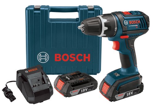 Bosch DDS181-02 18-Volt Lithium-Ion 1/2-Inch Compact Tough Drill/Driver Kit with 2 High Capacity Batteries, Charger and Case ( Pistol Grip Drills ) รูปที่ 1