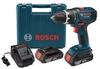 รูปย่อ Bosch DDS181-02 18-Volt Lithium-Ion 1/2-Inch Compact Tough Drill/Driver Kit with 2 High Capacity Batteries, Charger and Case ( Pistol Grip Drills ) รูปที่1
