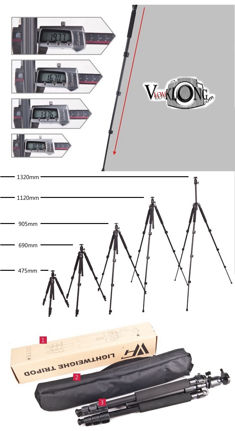 ขาตั้งกล้องหัวบอลDSLR WF-3642B น้ำหนักเบา ราคาพิเศษสุดๆ รูปที่ 5