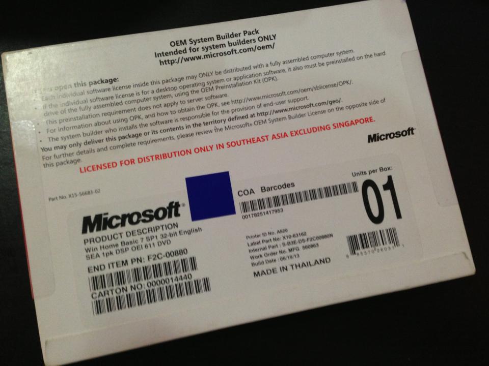 ขาย Windows 7 Home Basic 32bit OEM แผ่นแท้ รูปที่ 4