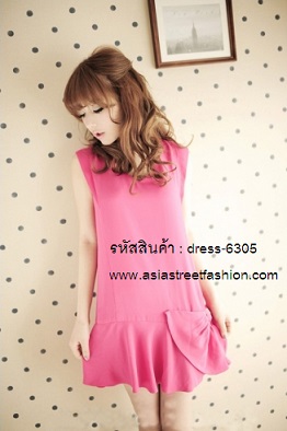 พร้อมส่ง ชุดเดรสแฟชั่น ผ้าไหมผสม สีชมพู ใส่เที่ยว ใส่ทำงาน รูปที่ 3