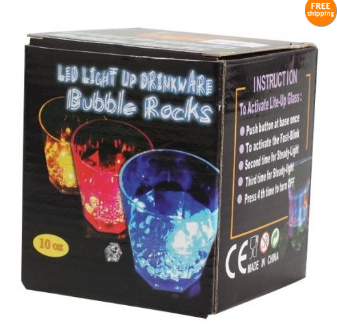 แก้วน้ำไฟแดนซ์,แก้วน้ำมีไฟ,(LED LIGHT UP DRINKWARE Bubble Rock) รูปที่ 5