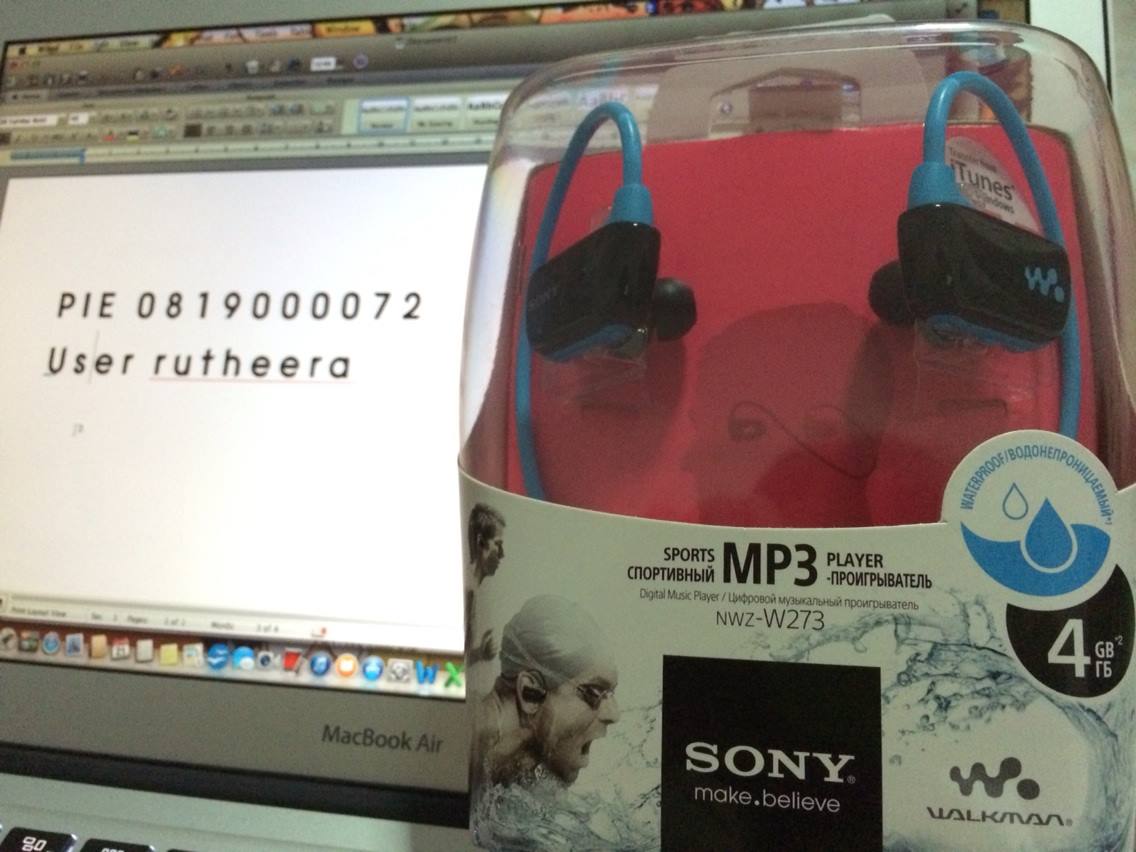 ขายหูฟัง Sony NWZW273 ราคา 2300 กันน้ำ สภาพ 100 ยังไม่เคยแกะ รูปที่ 1