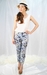 รูปย่อ High Waist Flower Printed PantsDark Blue  กางเกงเอวสูง เนื้อผ้าคอตตอลเนื้อนิ่มมากๆคะ   รูปที่3