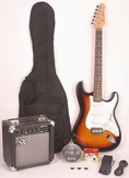 Electric Guitar Package - Includes Guitar, Amp, Strap and Instructional DVD SX RST 3TS w/GA1065 ( SX guitar Kits ) )