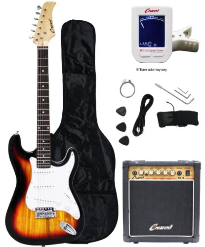 Crescent Electric Guitar Starter Kit - Sunburst Color (Includes Amp & CrescentTM Digital E-Tuner) ( Crescent guitar Kits ) ) รูปที่ 1