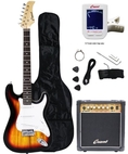 Crescent Electric Guitar Starter Kit - Sunburst Color (Includes Amp & CrescentTM Digital E-Tuner) ( Crescent guitar Kits ) )