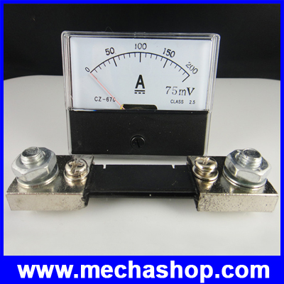  แอมป์มิเตอร์ไฟฟ้ากระแสตรง มิเคอร์วัดกระแสไฟ Analog Amp Meter Current Ammeter DC 200A + Shunt 200A(WDC005) รูปที่ 1