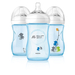 รูปย่อ ขายขวดนม 9oz สีฟ้า ลายลิง รุ่นใหม่ล่าสุด นวัตกรรมใหม่ของ Philips AVENT 9oz. BPA Free Natural Polypropylene Bottles รูปที่1