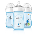 ขายขวดนม 9oz สีฟ้า ลายลิง รุ่นใหม่ล่าสุด นวัตกรรมใหม่ของ Philips AVENT 9oz. BPA Free Natural Polypropylene Bottles