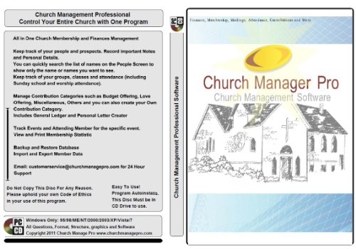 Church Software; Church Management Software Professional System; Church Facilities, Office, Bookkeeping and Finances Administration Software; Windows Only CD-ROM; 4 User License (1,000,000 Members)  [PCs CD-ROM] รูปที่ 6