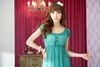 รูปย่อ ชุดราตรีคนอ้วนไซส์ใหญ่ สีฟ้า แขนตุ๊กตา SIZE 4XL รอบอก 50 นิ้ว รูปที่3