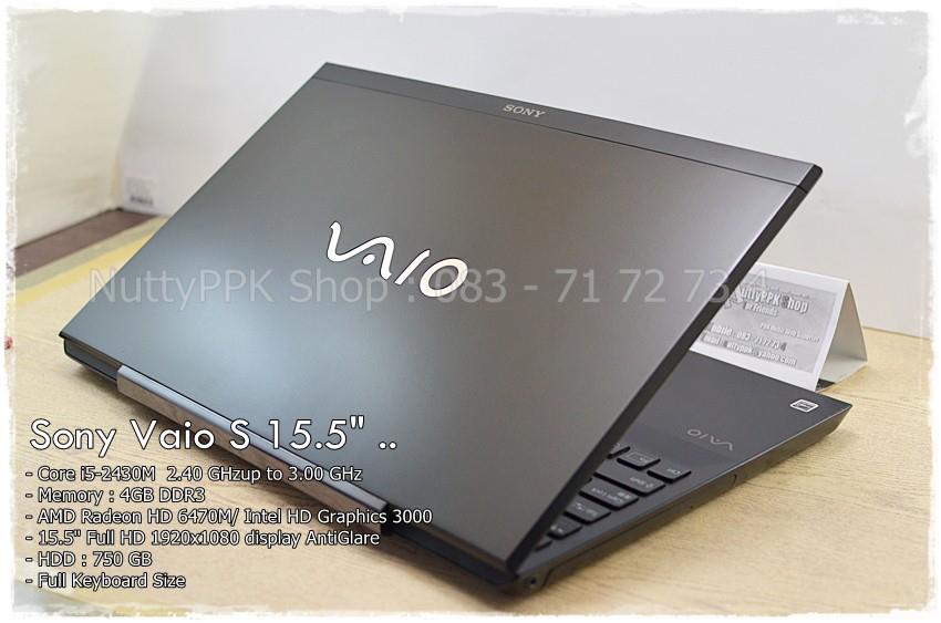 ขาย Notebook Sony VAIO S Series Core i5 จอ 15.5 ราคาถูก สภาพดี สีดำ แบตเตอรี่ใหม่ +++  รูปที่ 1