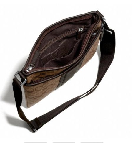 กระเป๋าผู้ชาย COACH HERITAGE SIGNATURE  SMALL ZIP TOP CROSSBODY F71131 รูปที่ 4