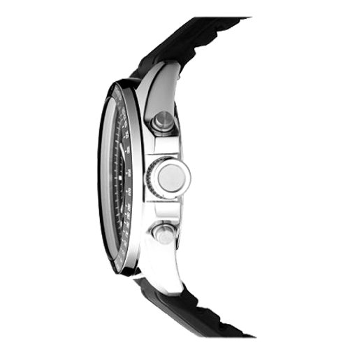 Fossil Men's CH2573 Black silicon Strap Black Analog Dial Chronograph Watch รูปที่ 4