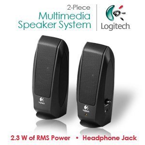 Logitech S-120 2-Piece 2 Channel Multimedia Speaker System w/Headphone Jack (Black) ( Logitech Computer Speaker ) รูปที่ 1