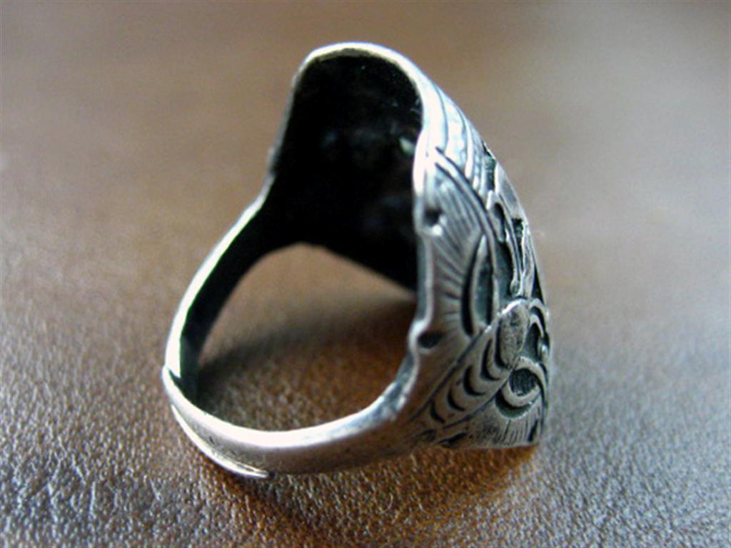 แหวนเงินฉลุลายของเก่าเก็บ รูปที่ 3