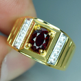 แหวนทองคำแท้ประดับพลอยทับทิมสยาม 1.16กะรัต