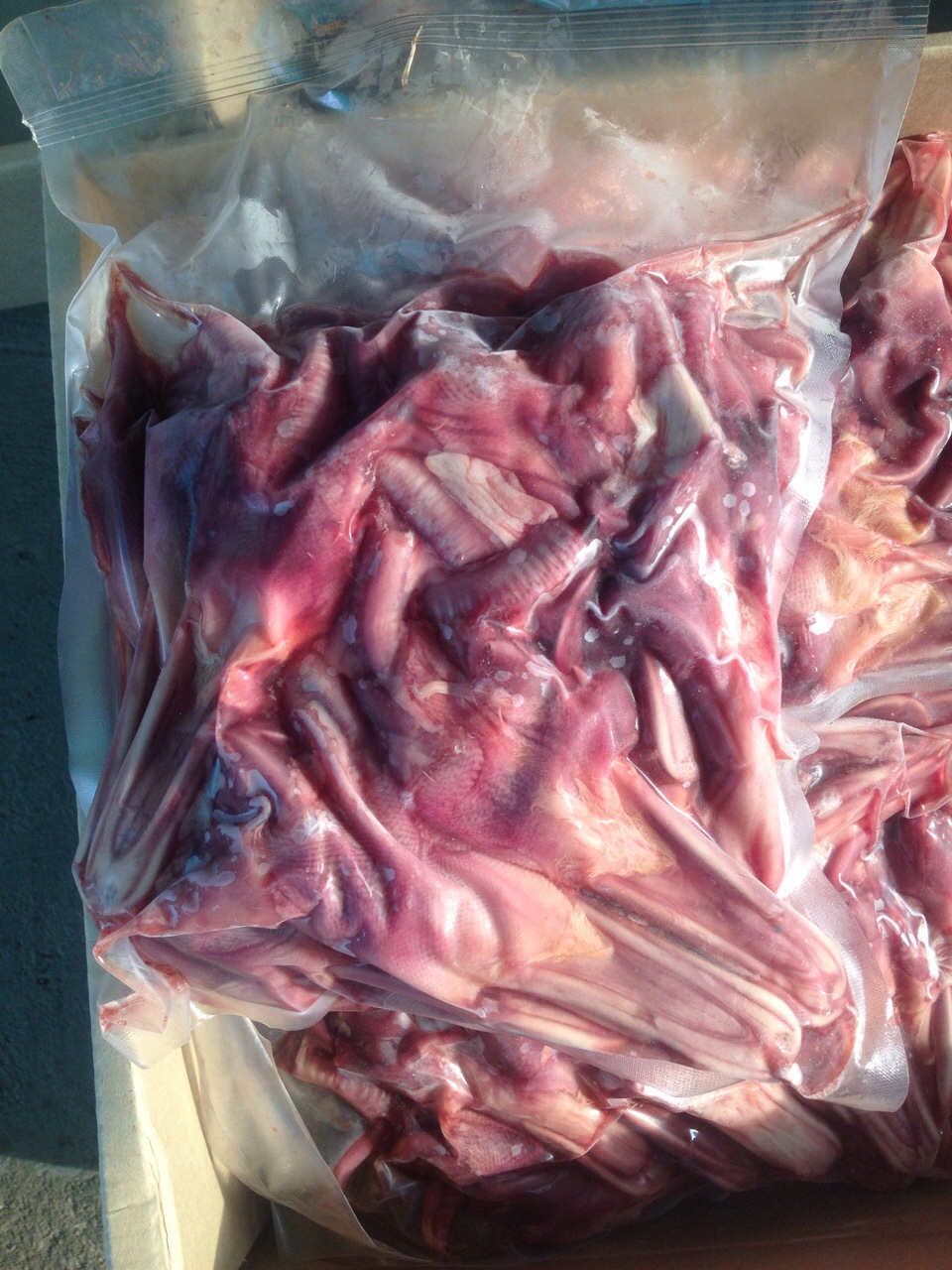 จำหน่ายปากเป็ดสดแช่แข็งติดลิ้นแพคสุญญากาศถุงละ 1 กิโลกรัม และราวนมหมูสดแช่แข็ง  รูปที่ 3